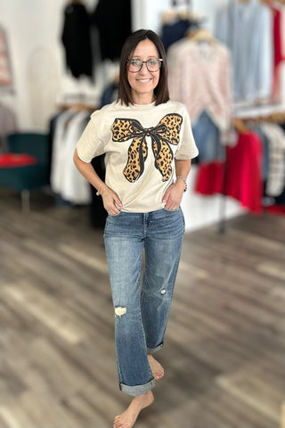 Leopard Bow Tee - The Funky Zebras Clear Lake