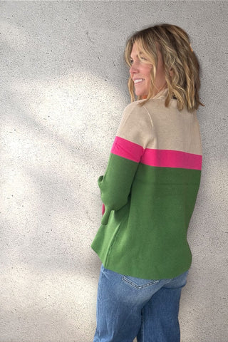 Sammie Color Block Mock Sweater