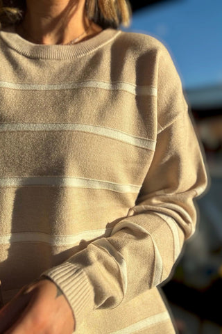 Lorali Round Neck Striped Sweater - Just Dani Boutique + Color Studio
