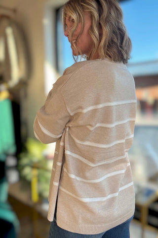 Lorali Round Neck Striped Sweater - Just Dani Boutique + Color Studio
