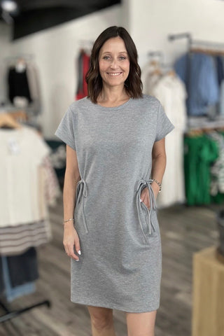 Maggie Brushed Gray Modal Dress - The Funky Zebras Clear Lake