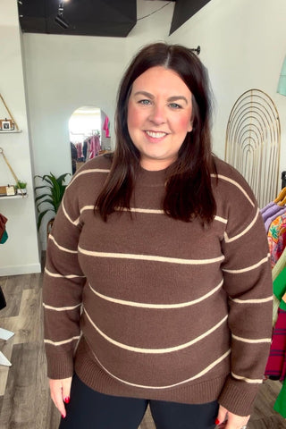 Maggie Round Neck Striped Sweater - Just Dani Boutique + Color Studio