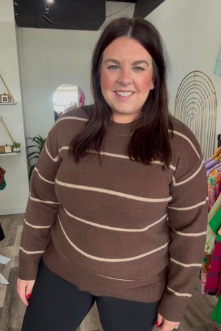 Maggie Round Neck Striped Sweater - Just Dani Boutique + Color Studio