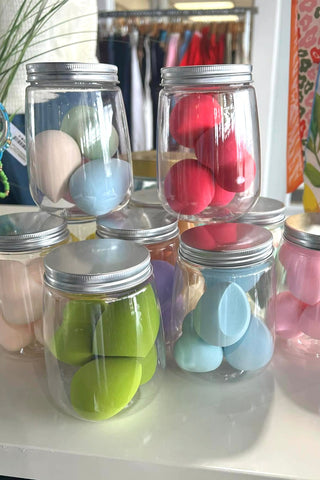MakeUp Sponges in A Jar - The Funky Zebras Clear Lake