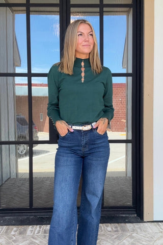 Marie Forest Green Knitted Sweater - Just Dani Boutique + Color Studio