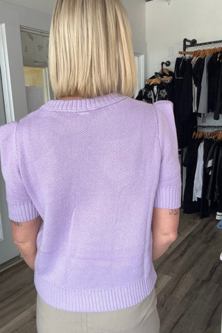 Marie Lavender Round Neck Knit Sweater Top - Just Dani Boutique + Color Studio
