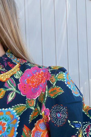 Marina Puff Sleeve Floral Top - The Funky Zebras Clear Lake