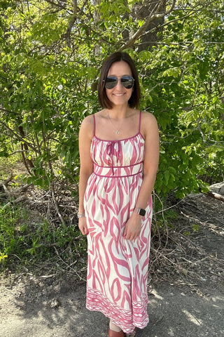 Meghan Ikat Border Print Smocked Midi Dress - Just Dani Boutique + Color Studio