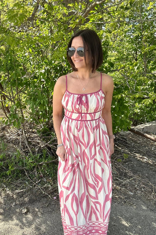 Meghan Ikat Border Print Smocked Midi Dress - Just Dani Boutique + Color Studio