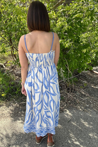 Meghan Ikat Border Print Smocked Midi Dress - Just Dani Boutique + Color Studio