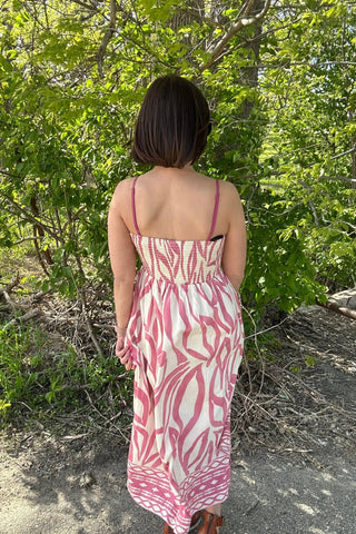 Meghan Ikat Border Print Smocked Midi Dress - Just Dani Boutique + Color Studio