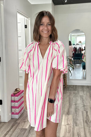Mel Puff Sleeve Dress - The Funky Zebras Clear Lake