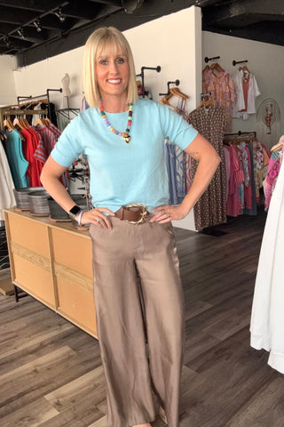 Melanie Stretch Blue Sweater - Just Dani Boutique + Color Studio