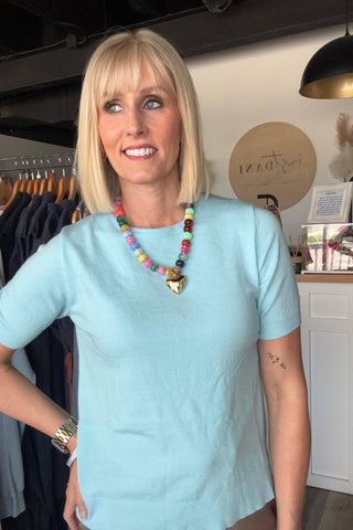 Melanie Stretch Blue Sweater - Just Dani Boutique + Color Studio