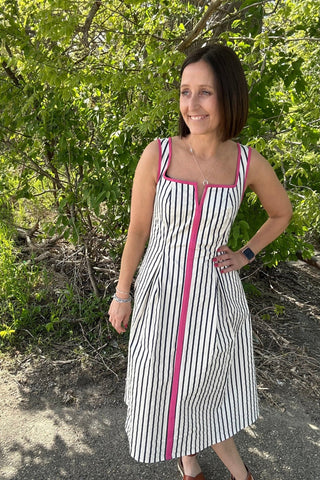 Mia Striped Fit & Flare Dress - Just Dani Boutique + Color Studio