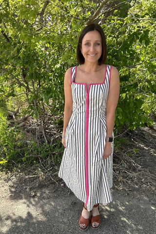 Mia Striped Fit & Flare Dress - Just Dani Boutique + Color Studio