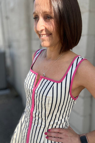 Mia Striped Fit & Flare Dress - Just Dani Boutique + Color Studio