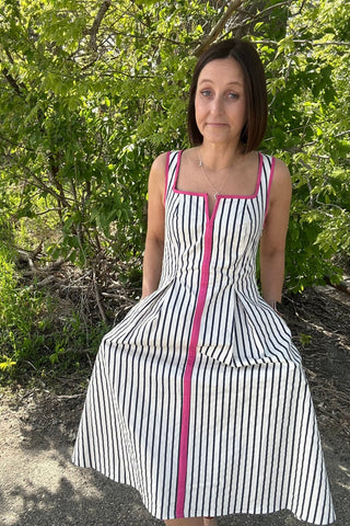 Mia Striped Fit & Flare Dress - Just Dani Boutique + Color Studio