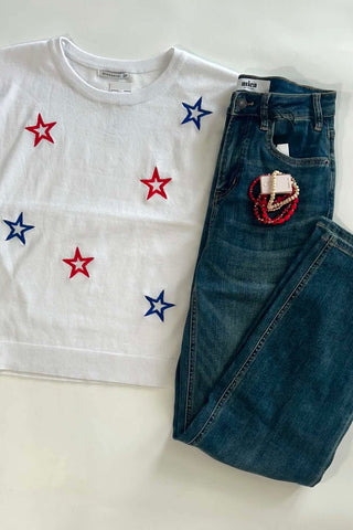 Mica Straight Leg Mets Blue Denim - Just Dani Boutique + Color Studio