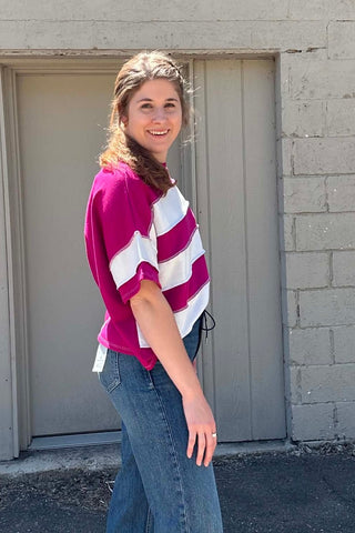 Mira French Terry Exposed Seam Top - Just Dani Boutique + Color Studio
