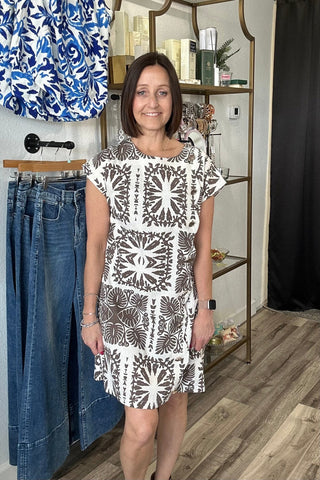 Mirabelle Printed Round Neck Dress - Just Dani Boutique + Color Studio
