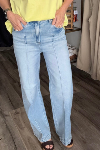 Miranda Risen Wide Leg Seam Detail Denim - Just Dani Boutique + Color Studio