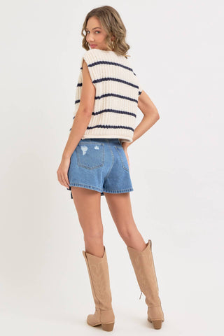 Miranda Striped Sweater Vest - The Funky Zebras Clear Lake