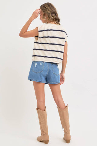Miranda Striped Sweater Vest - The Funky Zebras Clear Lake