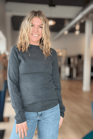 Missi Dark Gray Sweater - Just Dani Boutique + Color Studio