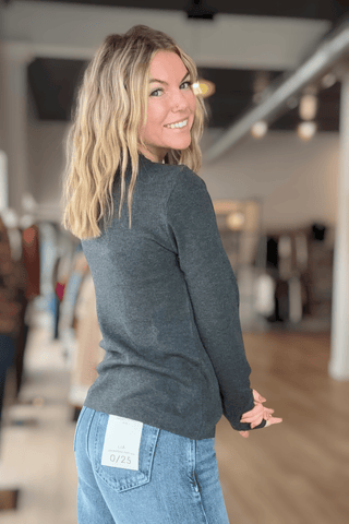 Missi Dark Gray Sweater - Just Dani Boutique + Color Studio