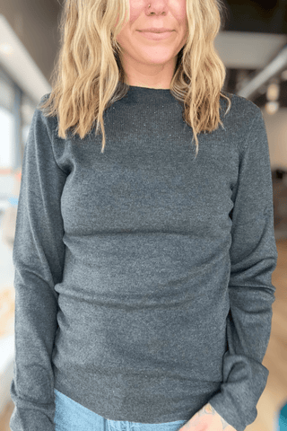 Missi Dark Gray Sweater - Just Dani Boutique + Color Studio