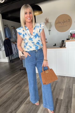 Molly Wide Leg Medium Wash Jeans - The Funky Zebras Clear Lake