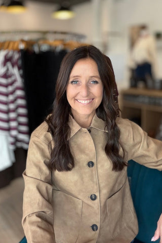 Monique Patch Pocket Faux Leather Jacket - Just Dani Boutique + Color Studio
