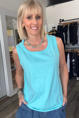 Morgan Raw Edge Trim Jersey Knit Tank - Just Dani Boutique + Color Studio