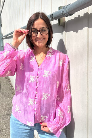 Nellie Pink Knit Long Sleeve Top - Just Dani Boutique + Color Studio