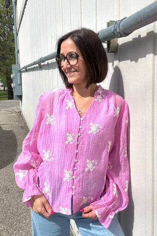 Nellie Pink Knit Long Sleeve Top - Just Dani Boutique + Color Studio