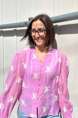 Nellie Pink Knit Long Sleeve Top - Just Dani Boutique + Color Studio