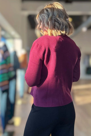 Neveah Luxe Merlot Notch Cardigan - Just Dani Boutique + Color Studio