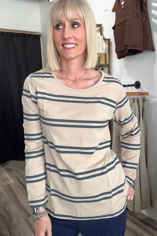 Nicole Crew Neck Slub Long Sleeve Tee - Just Dani Boutique + Color Studio