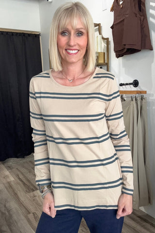 Nicole Crew Neck Slub Long Sleeve Tee - Just Dani Boutique + Color Studio