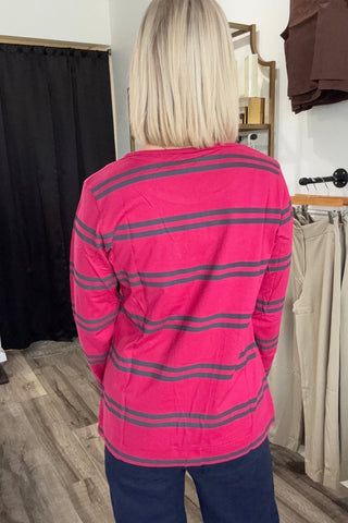 Nicole Crew Neck Slub Long Sleeve Tee - Just Dani Boutique + Color Studio