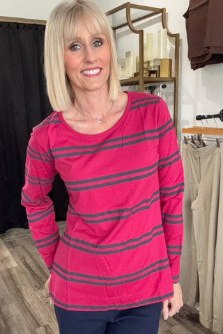 Nicole Crew Neck Slub Long Sleeve Tee - Just Dani Boutique + Color Studio