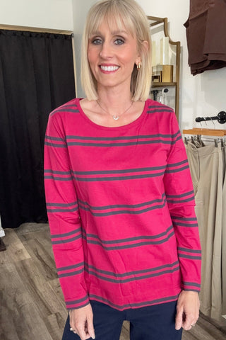 Nicole Crew Neck Slub Long Sleeve Tee - Just Dani Boutique + Color Studio