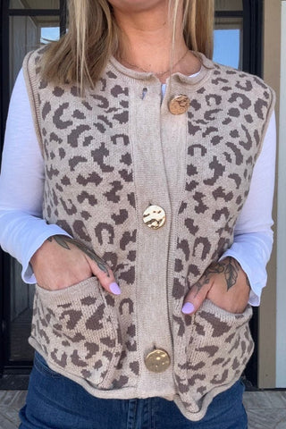 Nora Mocha Animal Print Vest - Just Dani Boutique + Color Studio