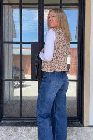 Nora Mocha Animal Print Vest - Just Dani Boutique + Color Studio