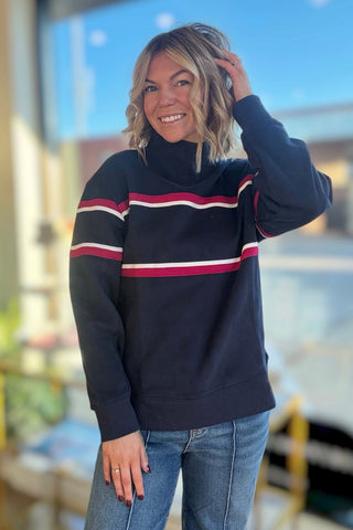 Off Duty Mock Neck Sweatshirt - Just Dani Boutique + Color Studio