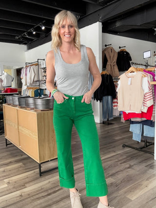 Olivia Ribbed Scoop Neck Tanks - The Funky Zebras Clear Lake