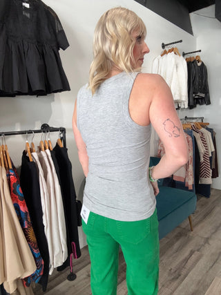 Olivia Ribbed Scoop Neck Tanks - The Funky Zebras Clear Lake