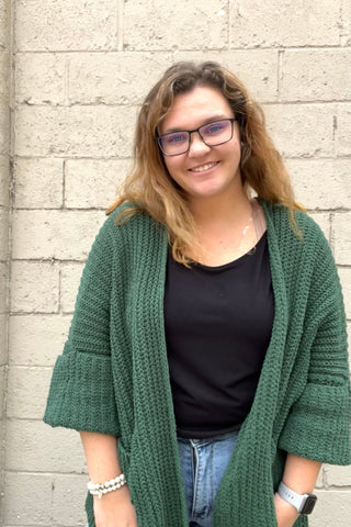 Olyvia Dark Green Cardigan - The Funky Zebras Clear Lake