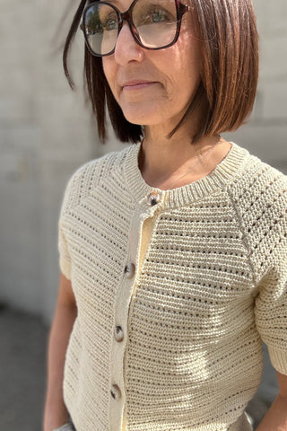 Paige Short Sleeve Crochet Cardigan - Just Dani Boutique + Color Studio